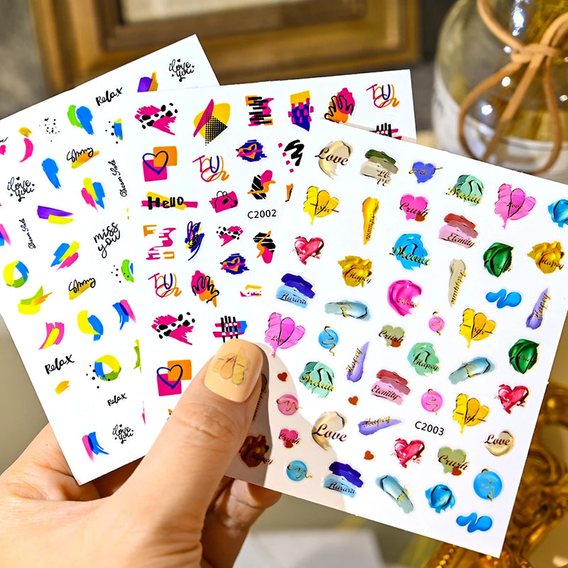 120Pcs Cartoon Children’s False Nail Set – Cute & Colourful Nail Tips with Jelly Glue