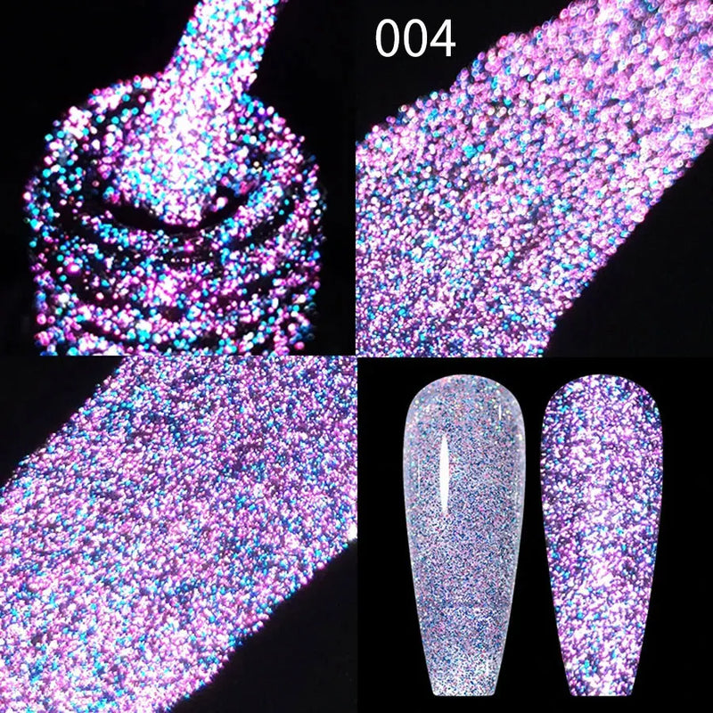 8ml Reflective Glitter Gel Nail Polish – Diamond Sparkling UV/LED Semi-Permanent Gel for Nail Art