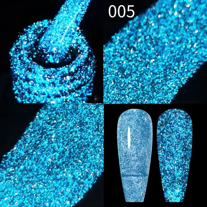 8ml Reflective Glitter Gel Nail Polish – Diamond Sparkling UV/LED Semi-Permanent Gel for Nail Art