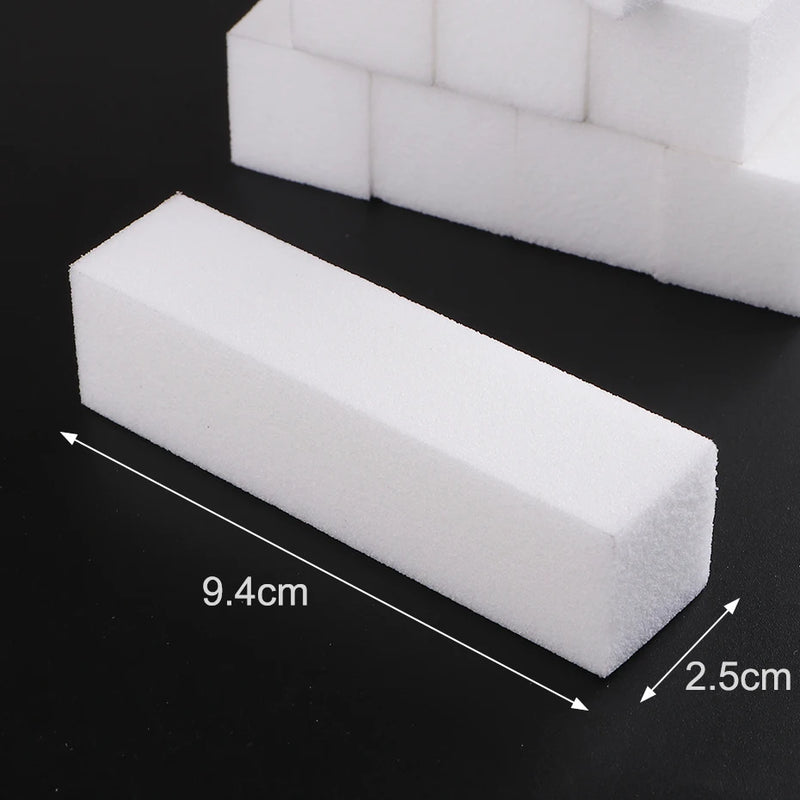 10pcs White Nail Buffer Block Set – Sanding & Polishing for Manicure & Pedicure Nail Care