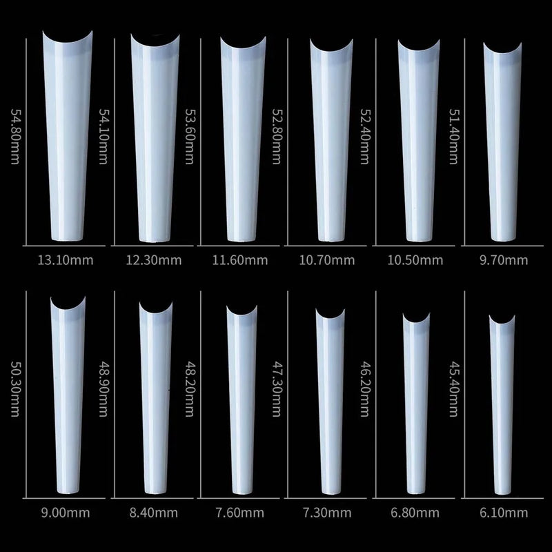 120PCS 3XL Extra Long Square Straight Nail Tips – Full Cover Clear Acrylic Press-On Nails