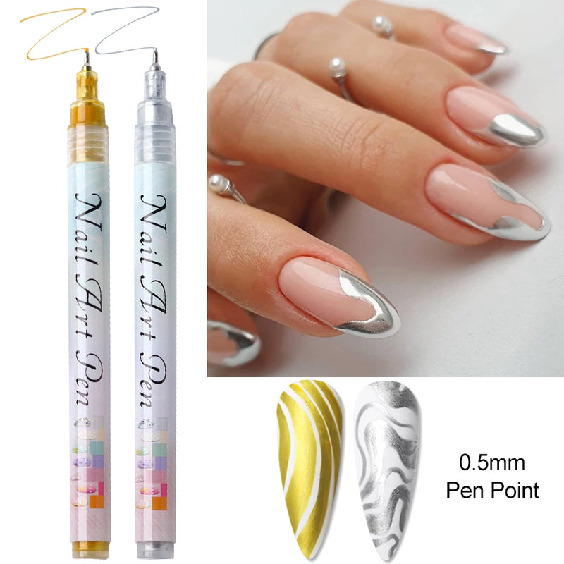 12-Piece Nail Art Graffiti Pen Set – Waterproof Nail Markers for Fine Details & Floral Designs