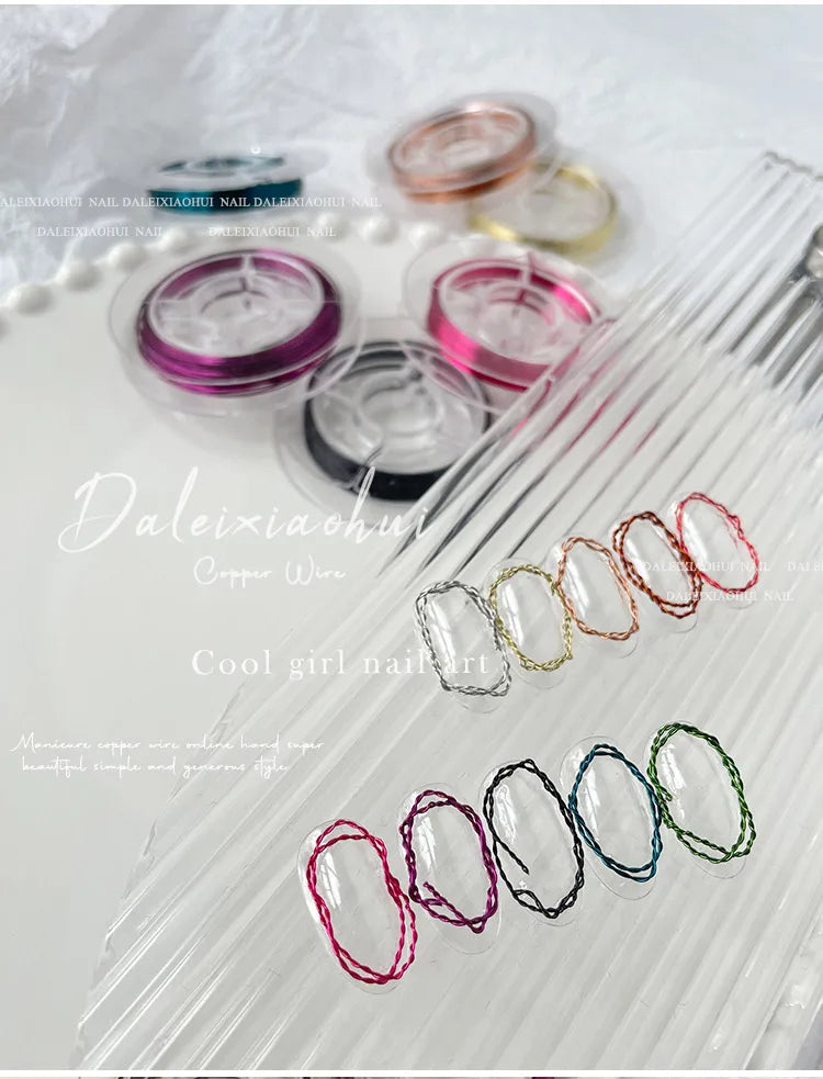 10 Rolls Metal Nail Decoration Wire – 10M Copper Spring for DIY Nail Art & Craft Accessories