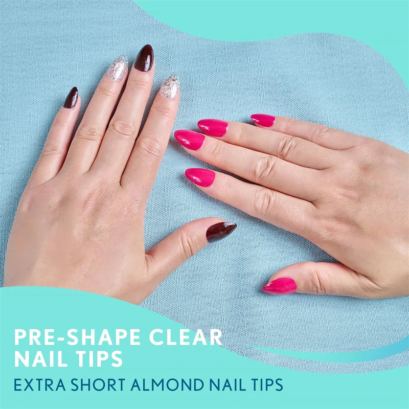 Wegotta 600PCS Extra Short Soft Gel Nail Tips – Almond, Square & Coffin