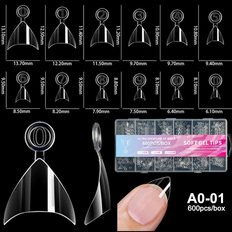 240pcs Luxury Soft Gel False Nail Tips – Semi-Matte Full Cover Artificial Extensions