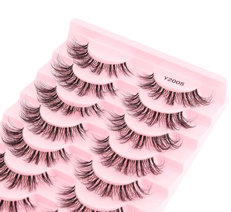 YSDO Half Eyelashes – Natural & Fluffy 3D Cat Eye Lashes (3/10 Pairs)