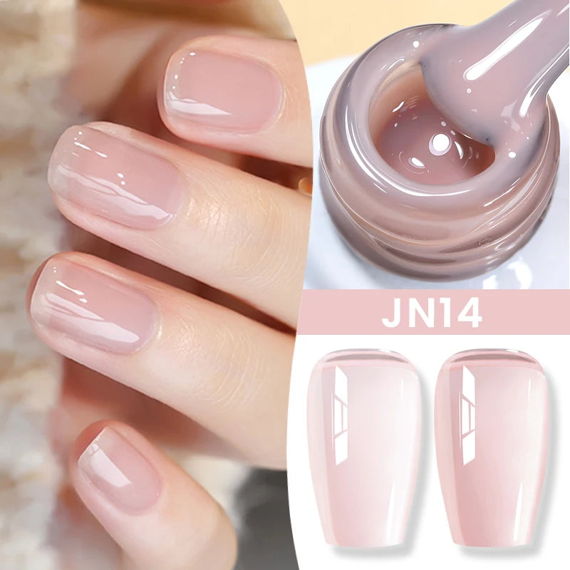 BORN PRETTY 10ml Milky White Jelly Nude Gel Nail Polish – White Translucent Soak Off Gel