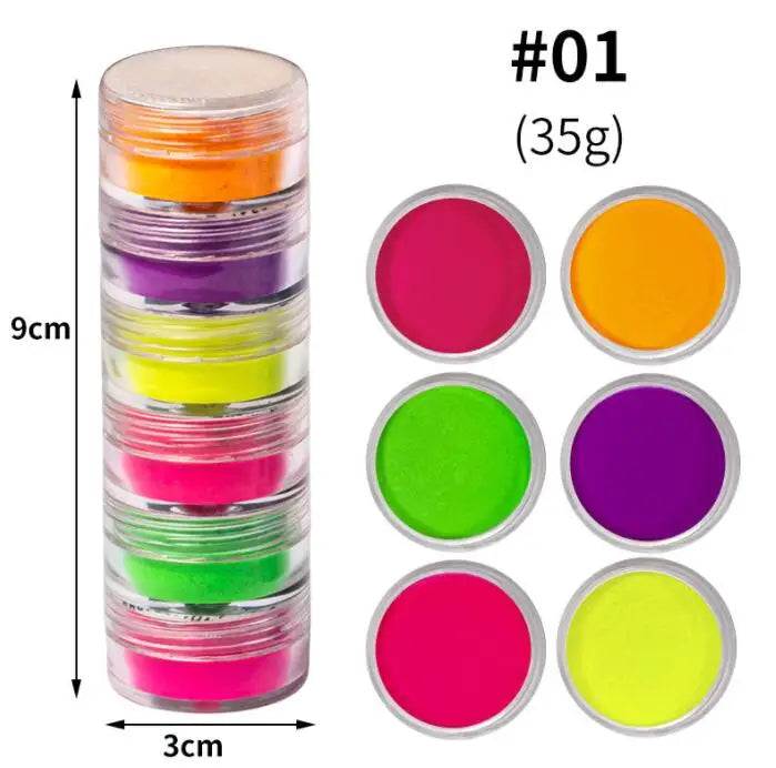 1pc 19 Colours Mirror Nail Glitter Powder – 0.5g Chrome Dust for Metallic, Holographic, and Chunky Nail Art