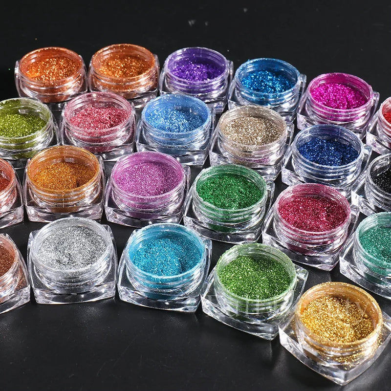 23 Colours Chrome Nail Powder Set – Y2K Metallic Mirror Pigments for Gel Nails & Nail Art Design