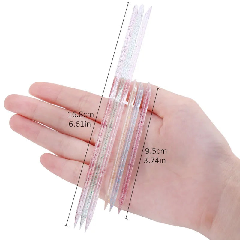 50/100Pcs Reusable Crystal Stick Double End Nail Art Cuticle Pusher Cuticle Remover Tool