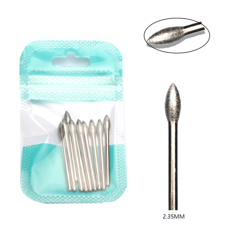 10pcs Diamond Nail Drill Bits Set – 3/32" Electric Manicure & Pedicure Milling Cutter