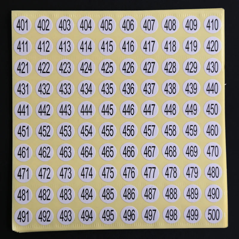 1-500 Number Sticker Labels – Self-Adhesive Round Tags for Nail Polish Color Marking