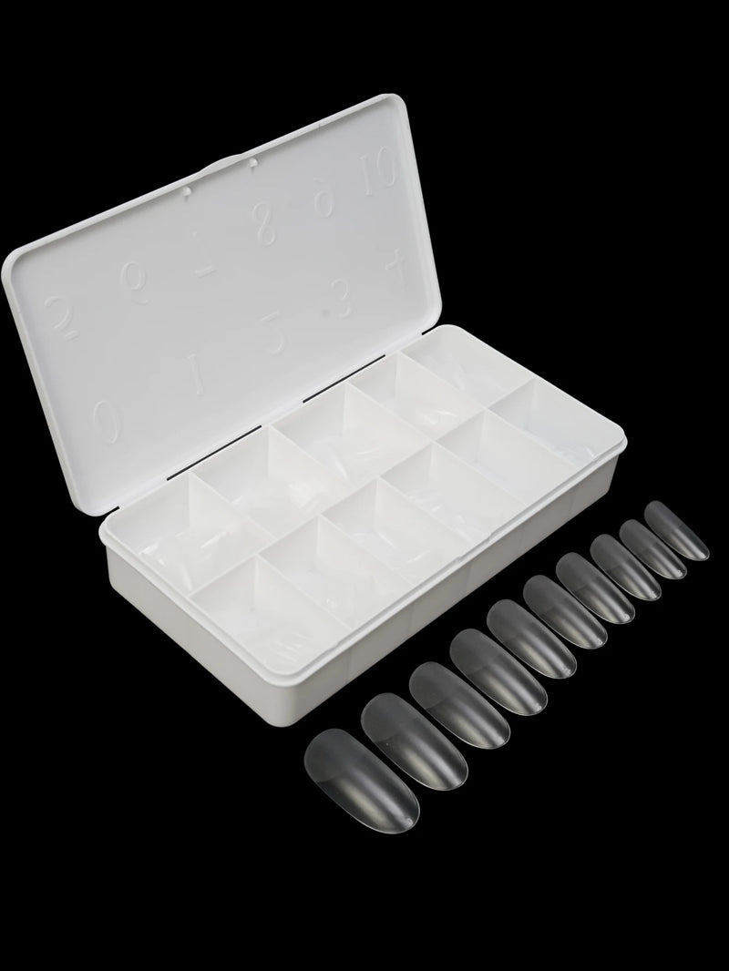 550pcs Soft Gel Coffin Nail Tips – Long Half-Matte Full Cover False Nails for DIY Acrylic Manicures