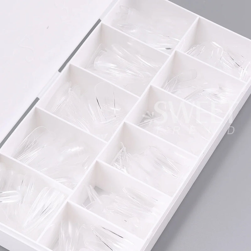 550pcs Soft Gel Nail Tips – Medium Short Almond & Coffin Full Cover Matte Extension for DIY Manicure