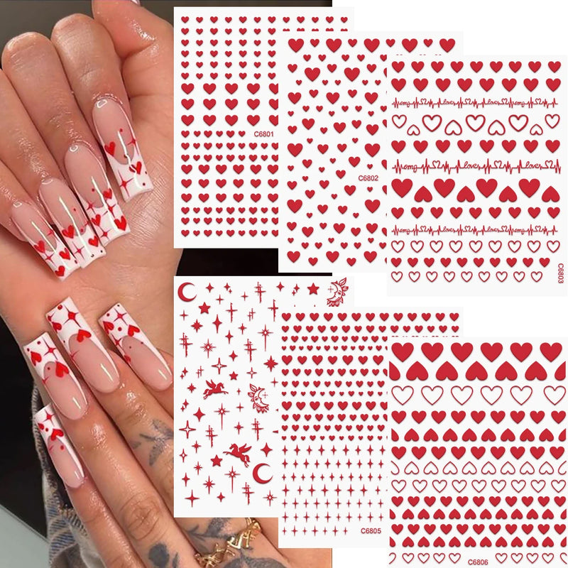 6 Sheets Ribbon Bowknots Nail Stickers - Cute 3D Bow Decals in Gold, Silver & Pink