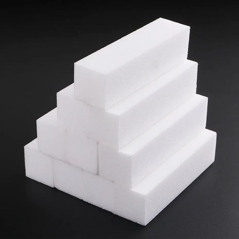 10pcs White Nail Buffer Block Set – Sanding & Polishing for Manicure & Pedicure Nail Care