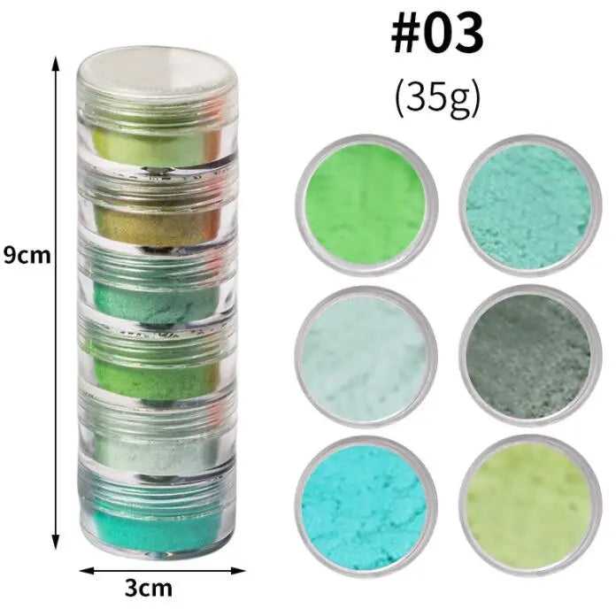 1pc 19 Colours Mirror Nail Glitter Powder – 0.5g Chrome Dust for Metallic, Holographic, and Chunky Nail Art