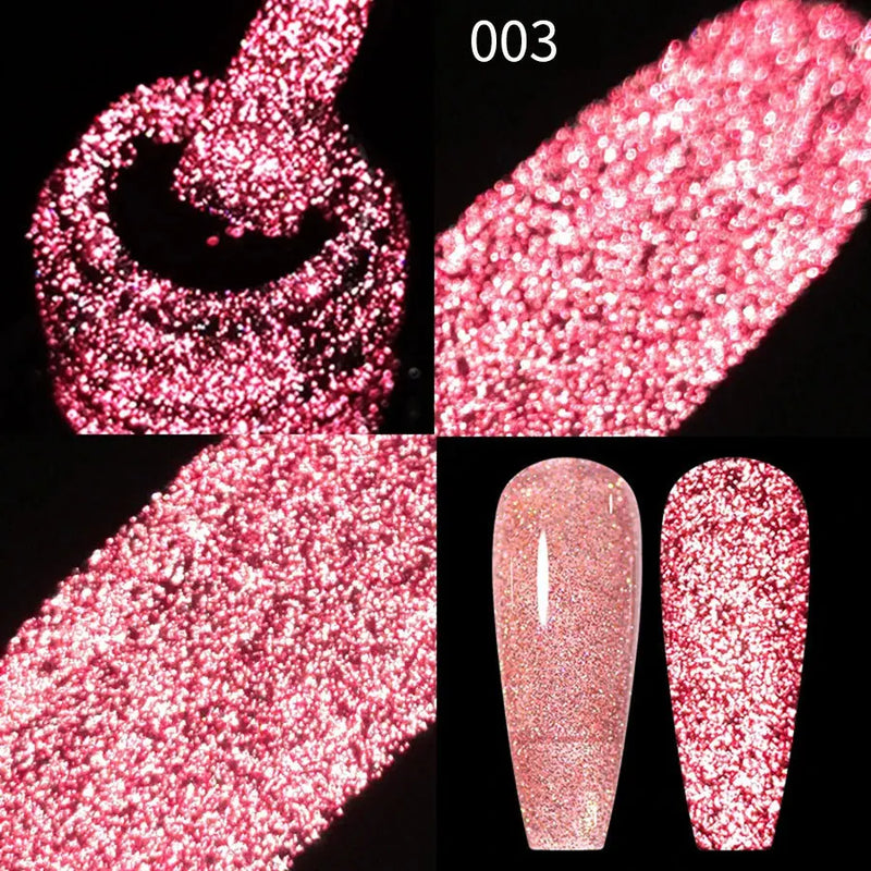 8ml Reflective Glitter Gel Nail Polish – Diamond Sparkling UV/LED Semi-Permanent Gel for Nail Art