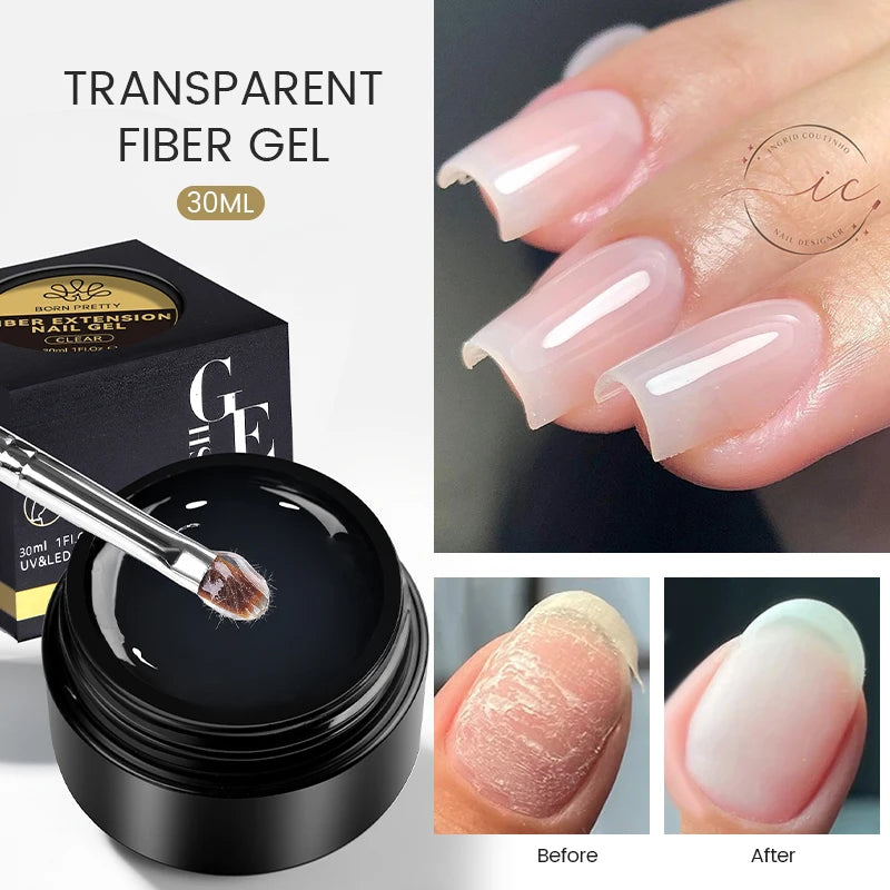 BORN PRETTY 30ml Milky Coloured Hard Gel – Jelly Nail Extension UV Gel for Nail Art