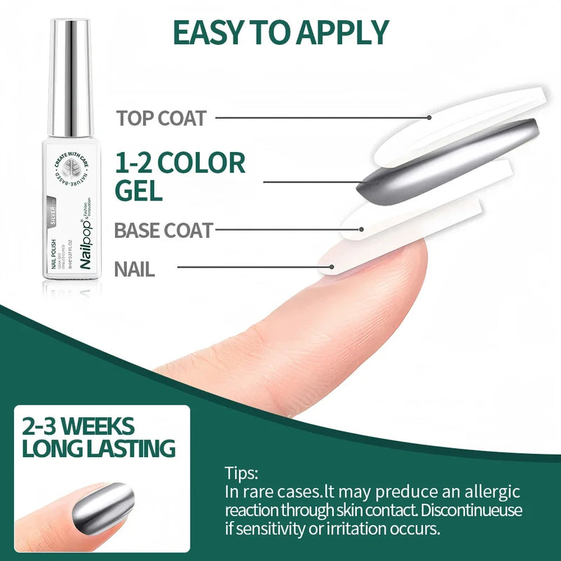 NAILPOP Gel Nail Polish Liner 8ml – 5 Colours for French Tips, Swirls & DIY Nail Art, UV Cure