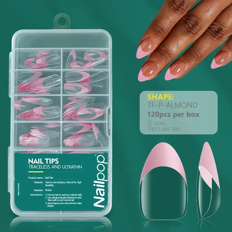 Nailpop 120pcs Soft Gel Nail Tips – Short Almond, Coffin & Square Shapes