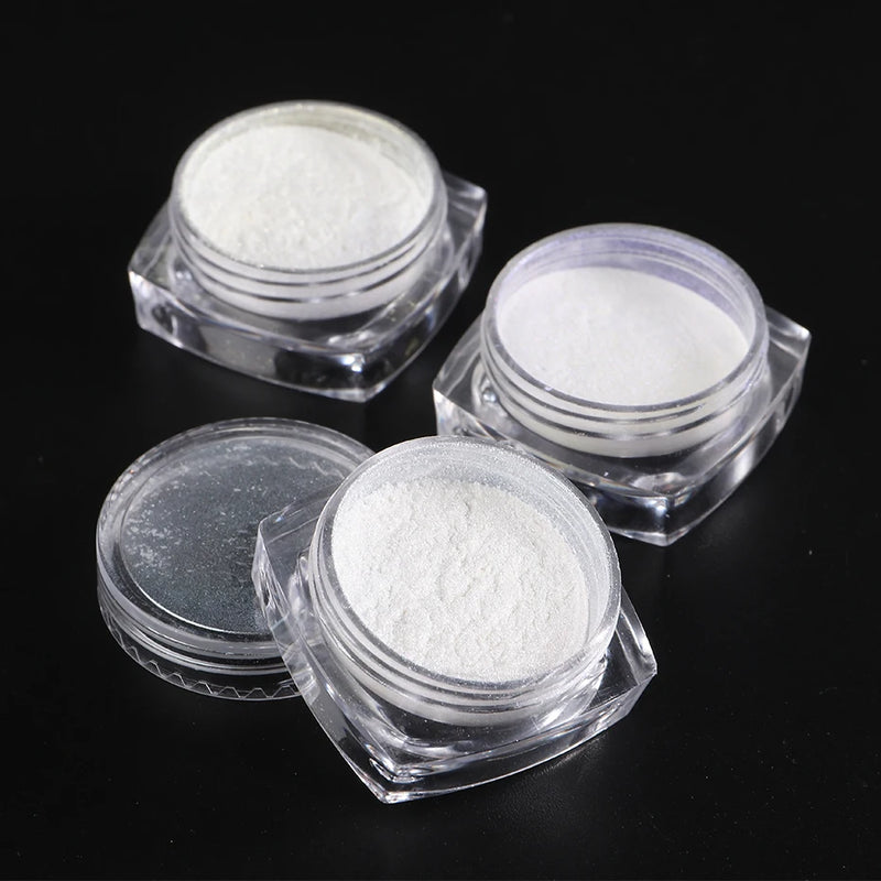 Moonlight Pearl White Chrome Powder – Aurora Mirror Nail Glitter