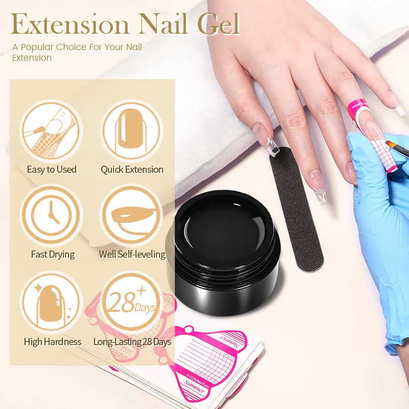 BORN PRETTY 30ml Milky Coloured Hard Gel – Jelly Nail Extension UV Gel for Nail Art
