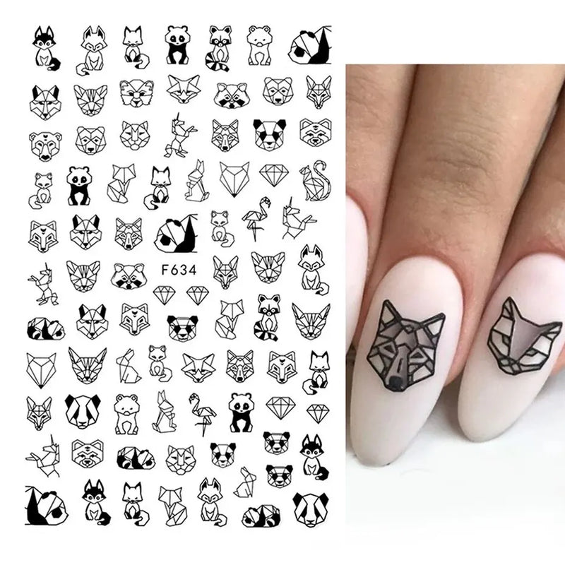 6PCS 3D Valentine’s Day Nail Stickers – Cute Girl & Cartoon Love Letter Wraps