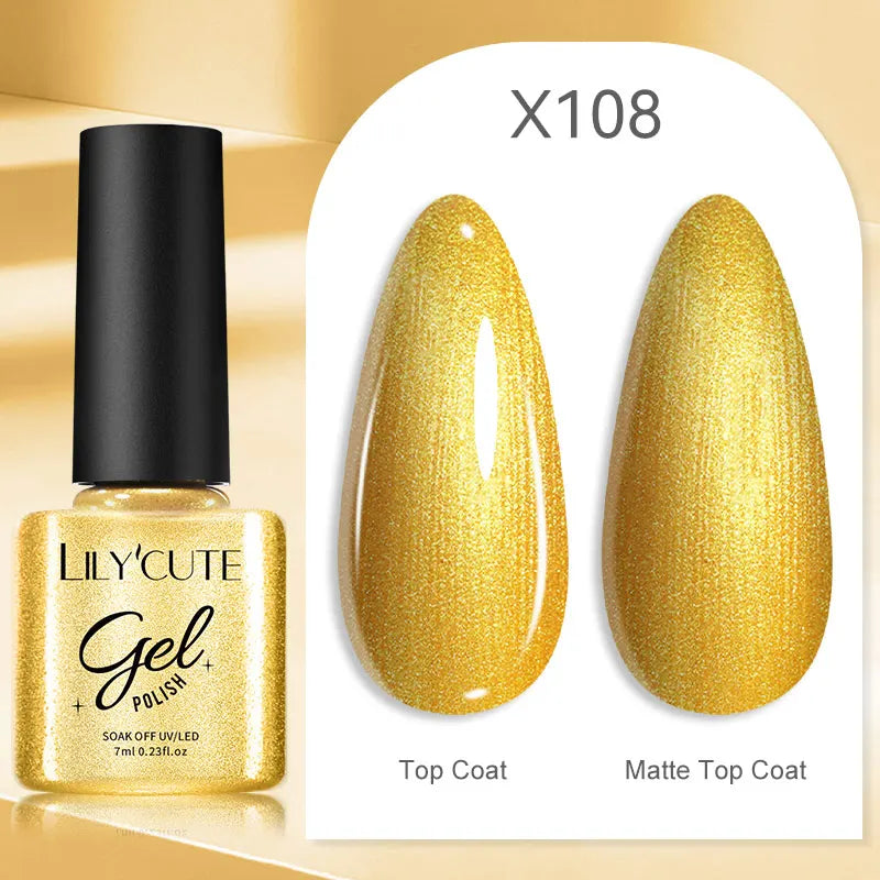 LILYCUTE 5ml Super Bright Metallic Painting Liner Gel – Silver & Holographic UV Gel & More Colours