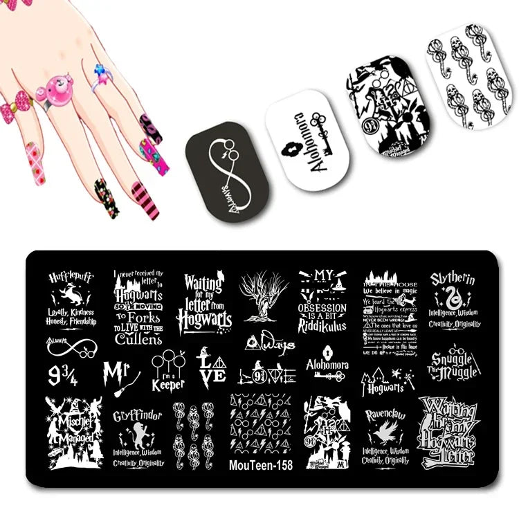 Cartoon Nail Stamping Plate – Stainless Steel Nail Art Template for DIY Manicures (12x6cm)