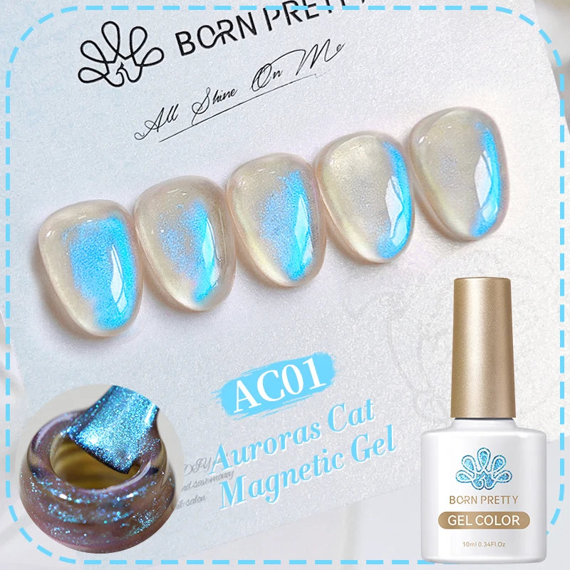 BORN PRETTY Auroras Cat Magnetic Gel Nail Polish 10ml – Semi-Permanent Jelly Glass Effect
