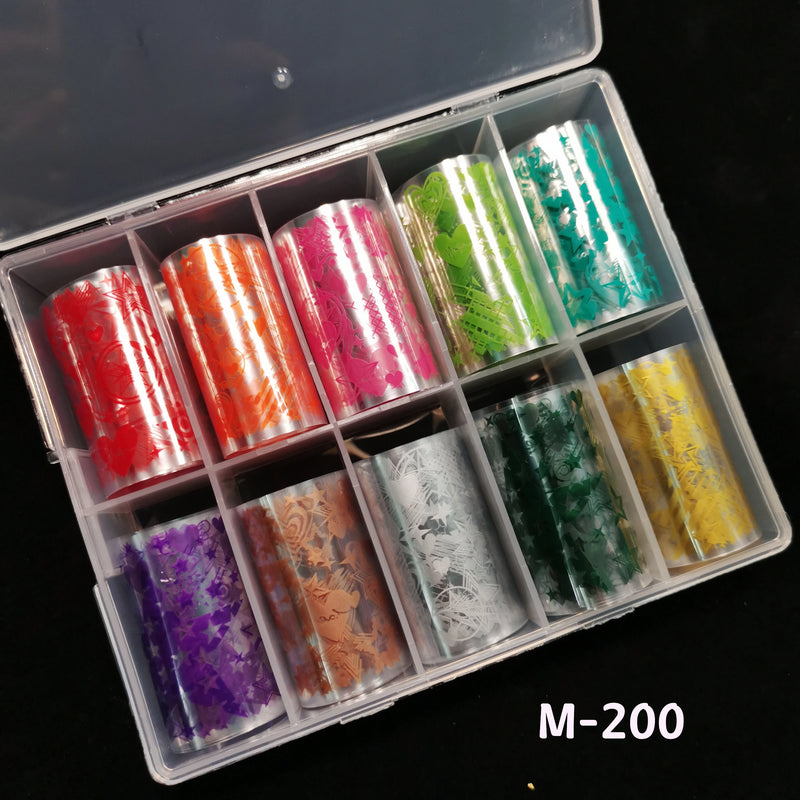 1Box Golden Marbling Stone Nail Foils for Transfer Paper Abstract Stickers Sliders Nails Wraps DIY