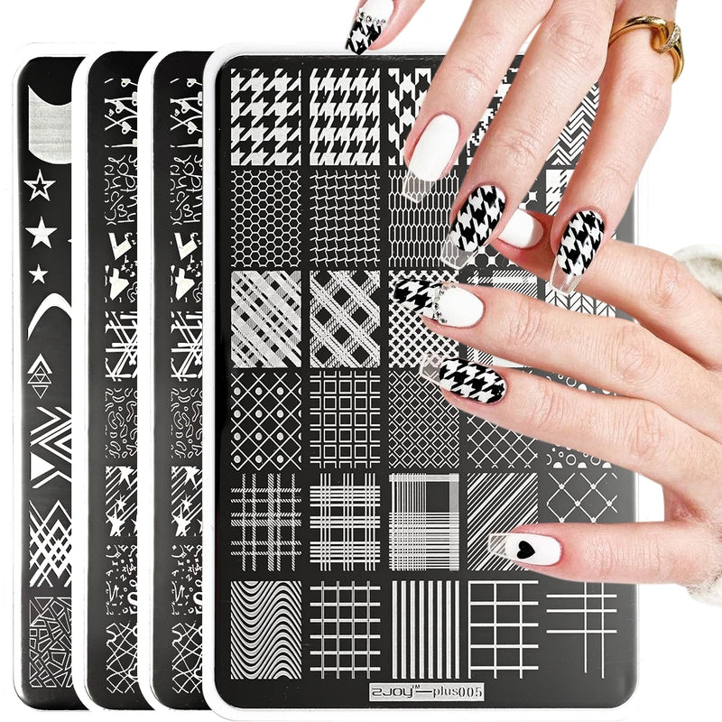 Nail Art Stamping Plate Leaf Flower Geometric Designs Nail Art Template Graffiti Polish Stencils
