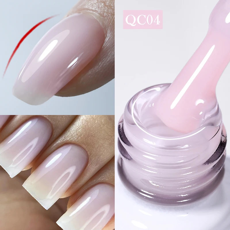 BORN PRETTY 10ml Milky White Jelly Nude Gel Nail Polish – White Translucent Soak Off Gel