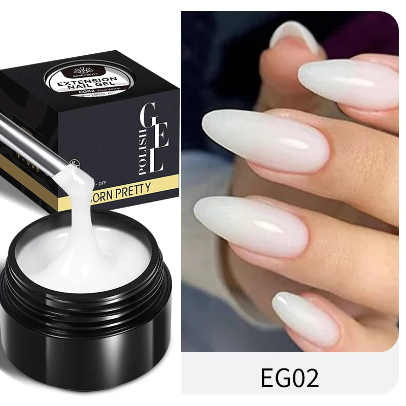 BORN PRETTY 30ml Milky Coloured Hard Gel – Jelly Nail Extension UV Gel for Nail Art
