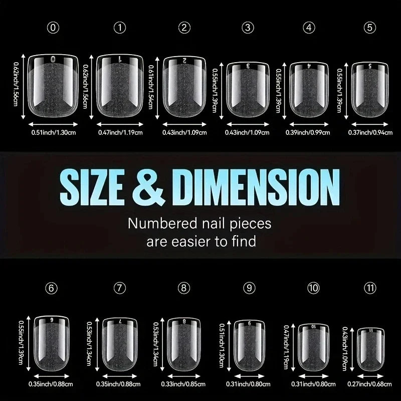 120PCS Soft Gel Short Square False Nails – Half Matte Acrylic Nail Tips for DIY