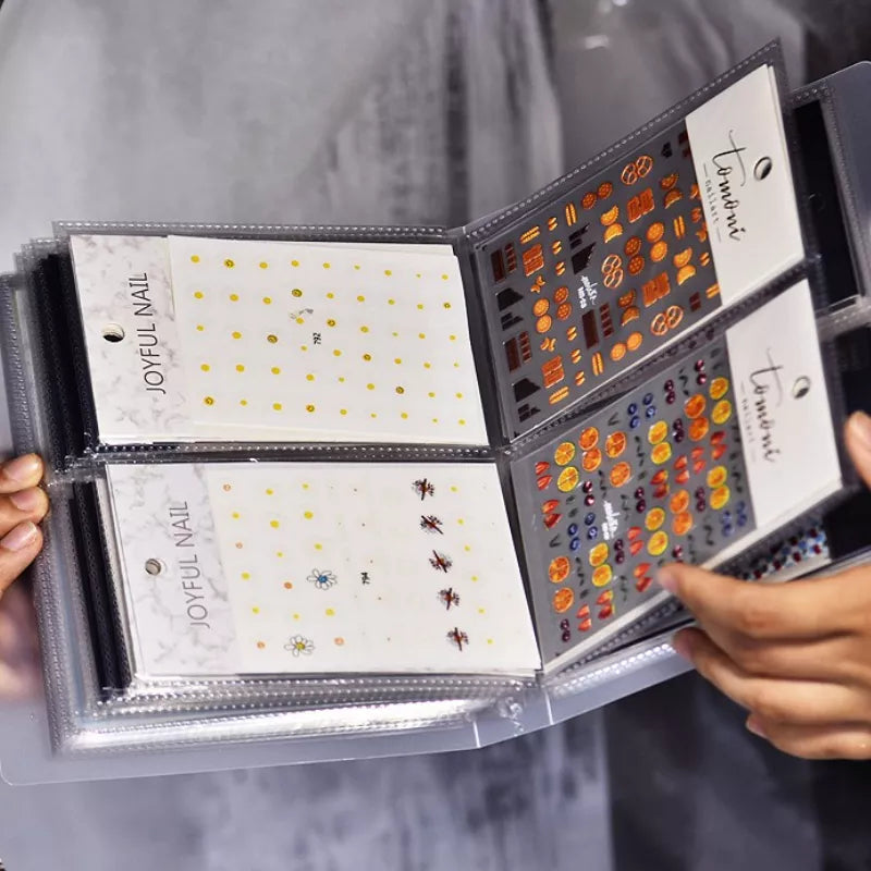 80/240 Slots Nail Stickers Storage Book Large Capacity Exhibition Manicure Sticker Notebook