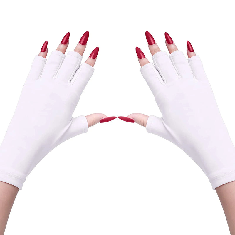 Fingerless UV Protection Gloves for Gel Nail Lamps – UPF 50+ Lycra Manicure Gloves