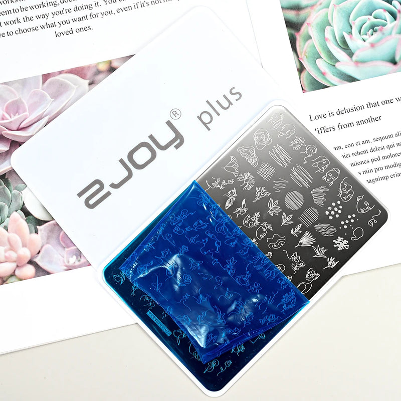 Nail Art Stamping Plate Leaf Flower Geometric Designs Nail Art Template Graffiti Polish Stencils