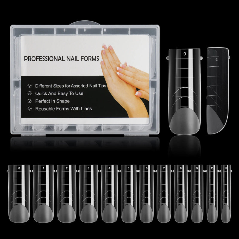 120PCS Clear Dual Forms for Poly Gel – Stiletto & Coffin Nail Extension Moulds