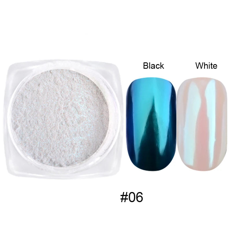 1pc 19 Colours Mirror Nail Glitter Powder – 0.5g Chrome Dust for Metallic, Holographic, and Chunky Nail Art
