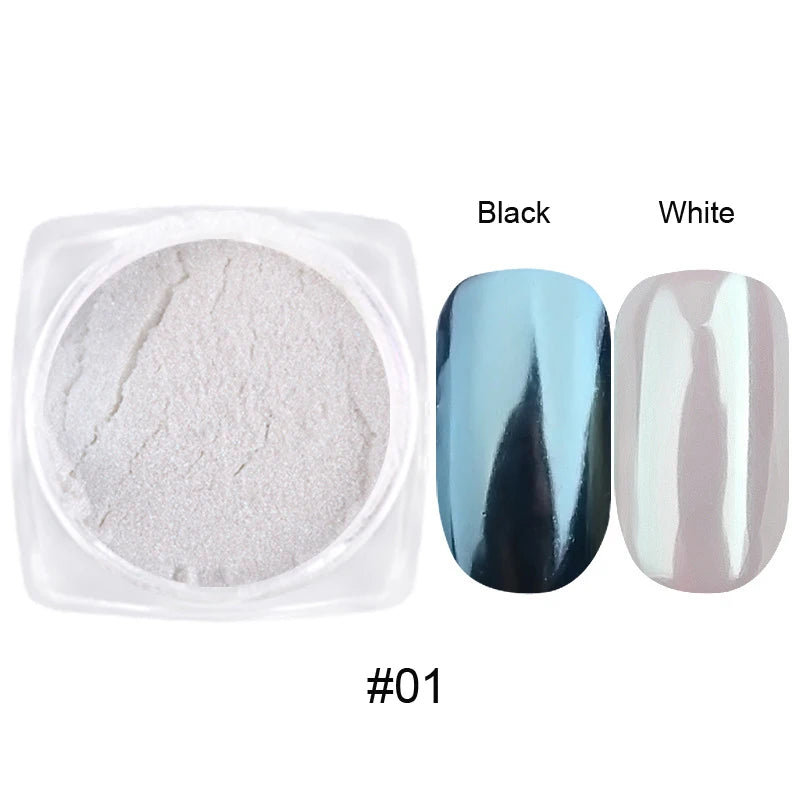 1pc 19 Colours Mirror Nail Glitter Powder – 0.5g Chrome Dust for Metallic, Holographic, and Chunky Nail Art
