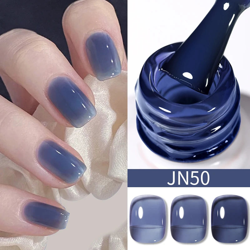 BORN PRETTY Black Jelly Nude Gel Nail Polish – 10ml 74 Colours, Semi-Permanent UV Gel Polish