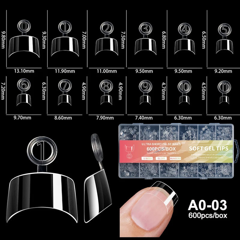 240pcs Luxury Soft Gel False Nail Tips – Semi-Matte Full Cover Artificial Extensions