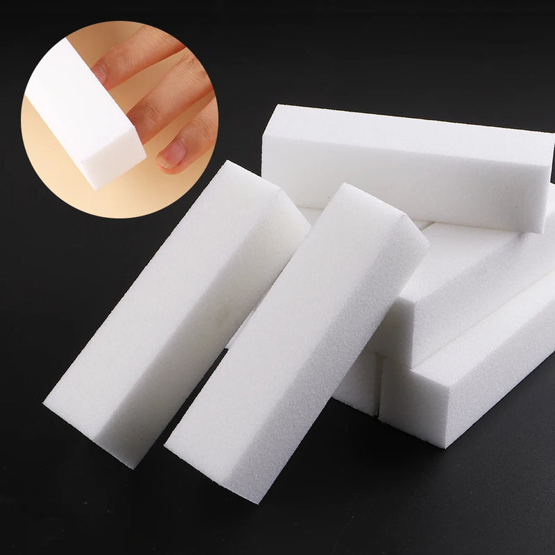 10pcs White Nail Buffer Block Set – Sanding & Polishing for Manicure & Pedicure Nail Care