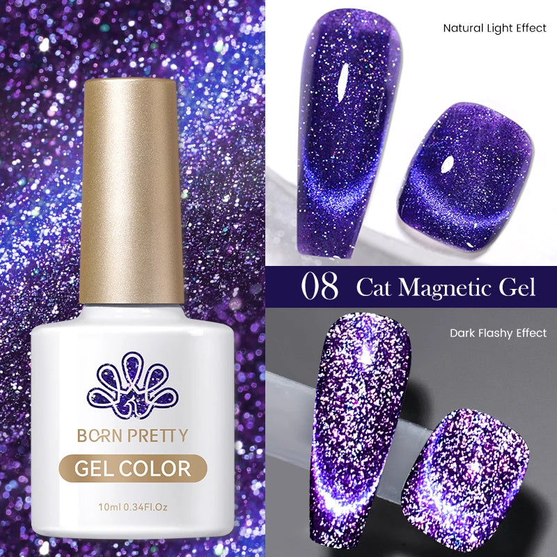 BORN PRETTY Auroras Cat Magnetic Gel Nail Polish 10ml – Semi-Permanent Jelly Glass Effect