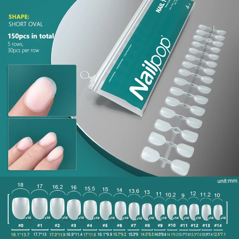 120PCS Coffin Soft Gel Press-On Nail Tips – Clear & Matte Full Cover for Extensions