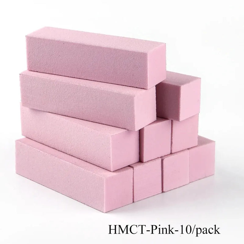 10pcs White Nail Buffer Block Set – Sanding & Polishing for Manicure & Pedicure Nail Care