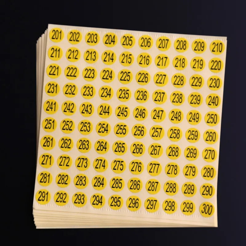 1-500 Number Sticker Labels – Self-Adhesive Round Tags for Nail Polish Color Marking