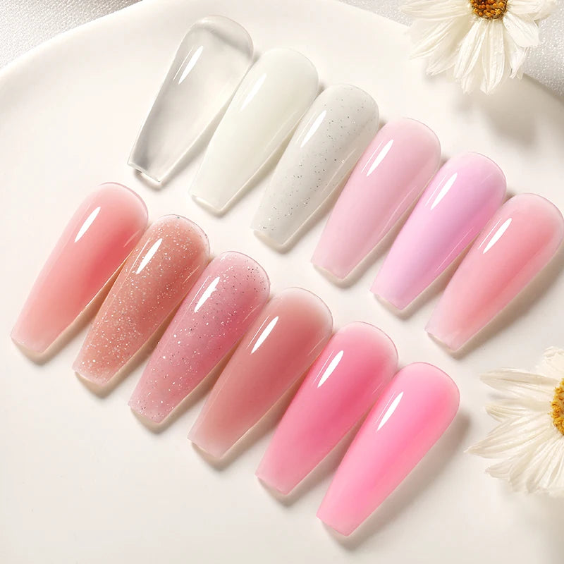 BORN PRETTY 30ml Milky Coloured Hard Gel – Jelly Nail Extension UV Gel for Nail Art